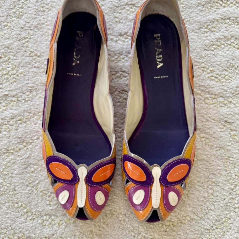 Prada Butterfly Ballet Flats Sz 39